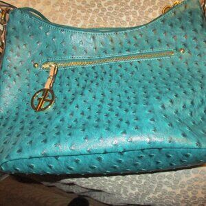 new giani bernini aqua ostrich skin tan straps